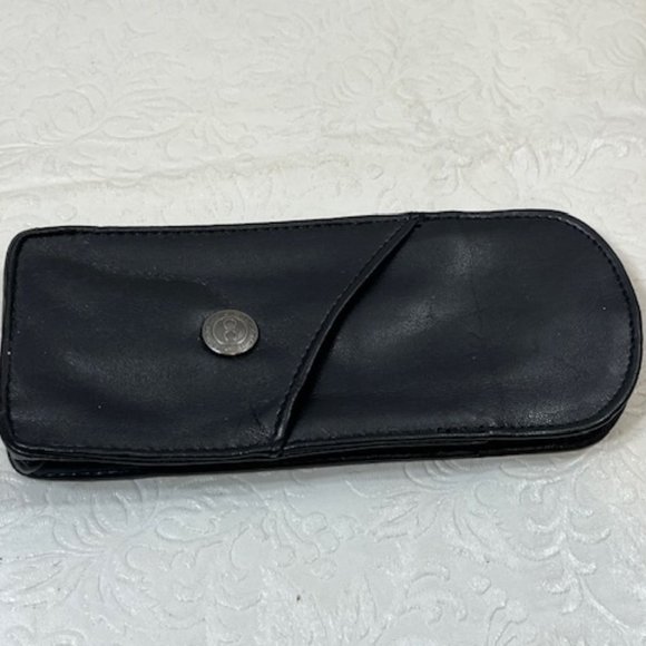 Morgenthal Frederics Soft Pouch Black Leather Eyewear Case 3"x6.75" - Picture 4 of 9